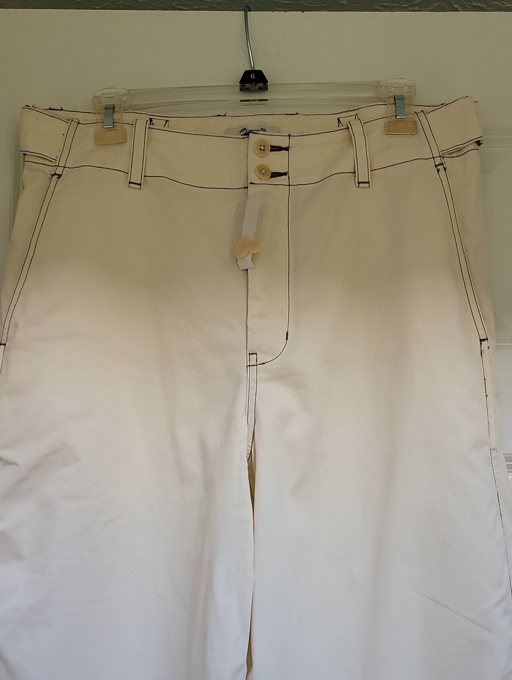 Madewell Button-tab Wide Leg Pants in Antique Cream - Picture 3 of 12